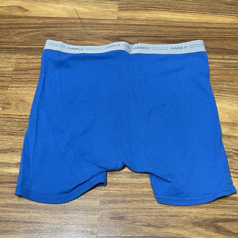 VTG Hanes Boxer Brief‎ Comfort Flex Size Large Waist Gray Band Light Blue